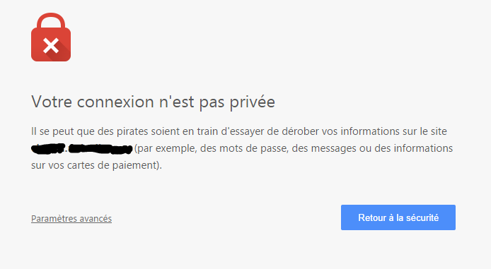 Votre connexion n'est pas privée