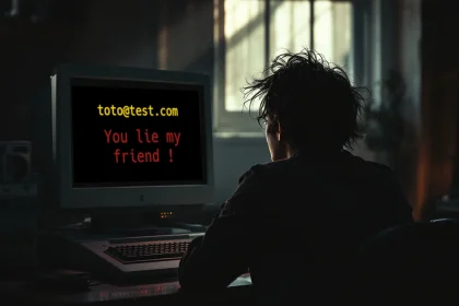 Un hacker avec un message d'erreur